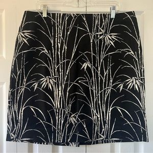 Talbots Stretch cotton pencil skirt Bamboo print Black size 16